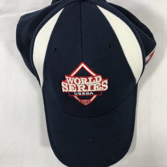 World Series Hat USSSA 2009 Red White and Blue American Flag Adjustable Seba OSF - Picture 6 of 11